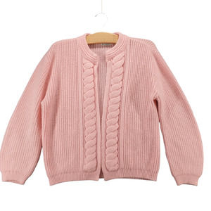 Penrose Women's Cardigan Sweater Long Sleeve Pink L Actual 37x21 Cable Knit